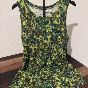 LOGO by Lori Goldstein Multicolor Floral Tank Top